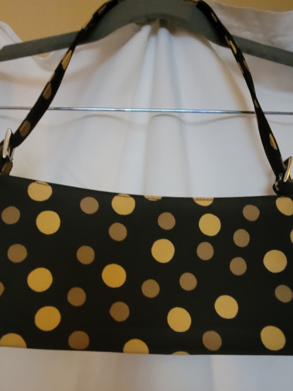 Polka Dot Envelope Handbag in Browns and Gold